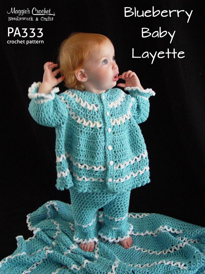 Crochet Pattern Blueberry Baby Layette PA333-R