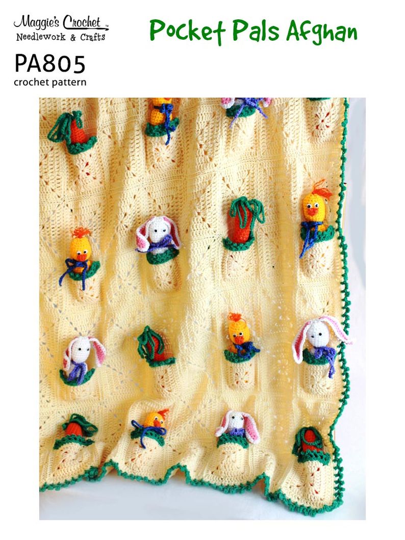 PA805-R Pocket Pals Afghan Crochet Pattern