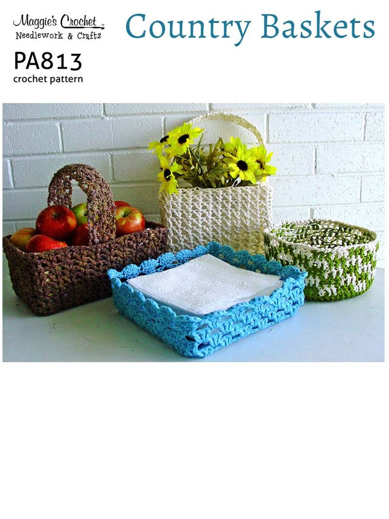Crochet Pattern Country Baskets PA813-R