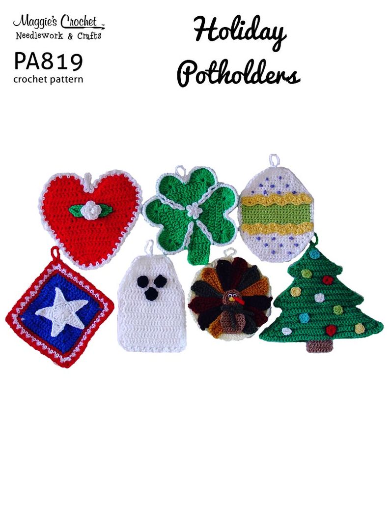 Crochet Pattern Holiday Potholders PA819-R