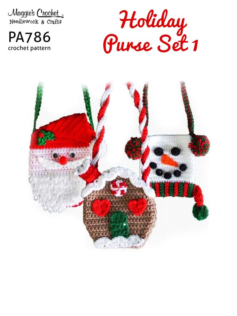 PA786-R Holiday Purses Set 1 Crochet Pattern
