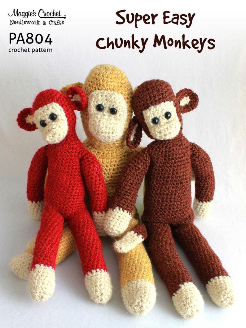 PA804-R Chunky Monkeys Crochet Pattern
