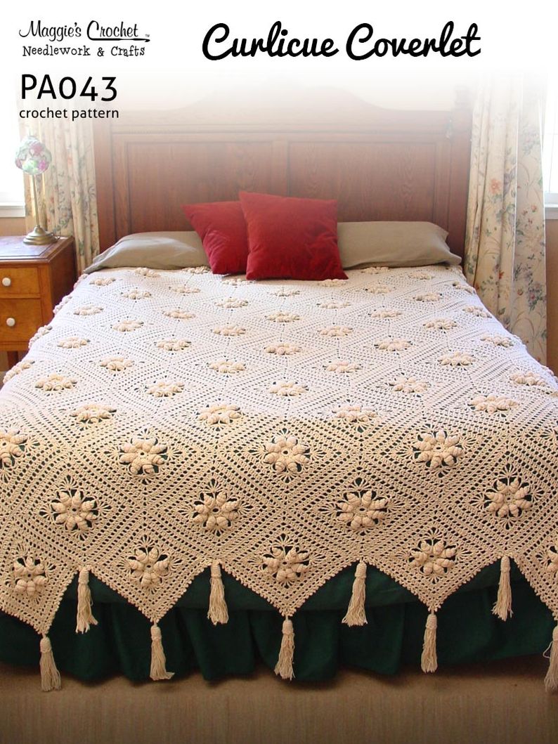 Crochet Pattern Curlicue Coverlet PA043-R