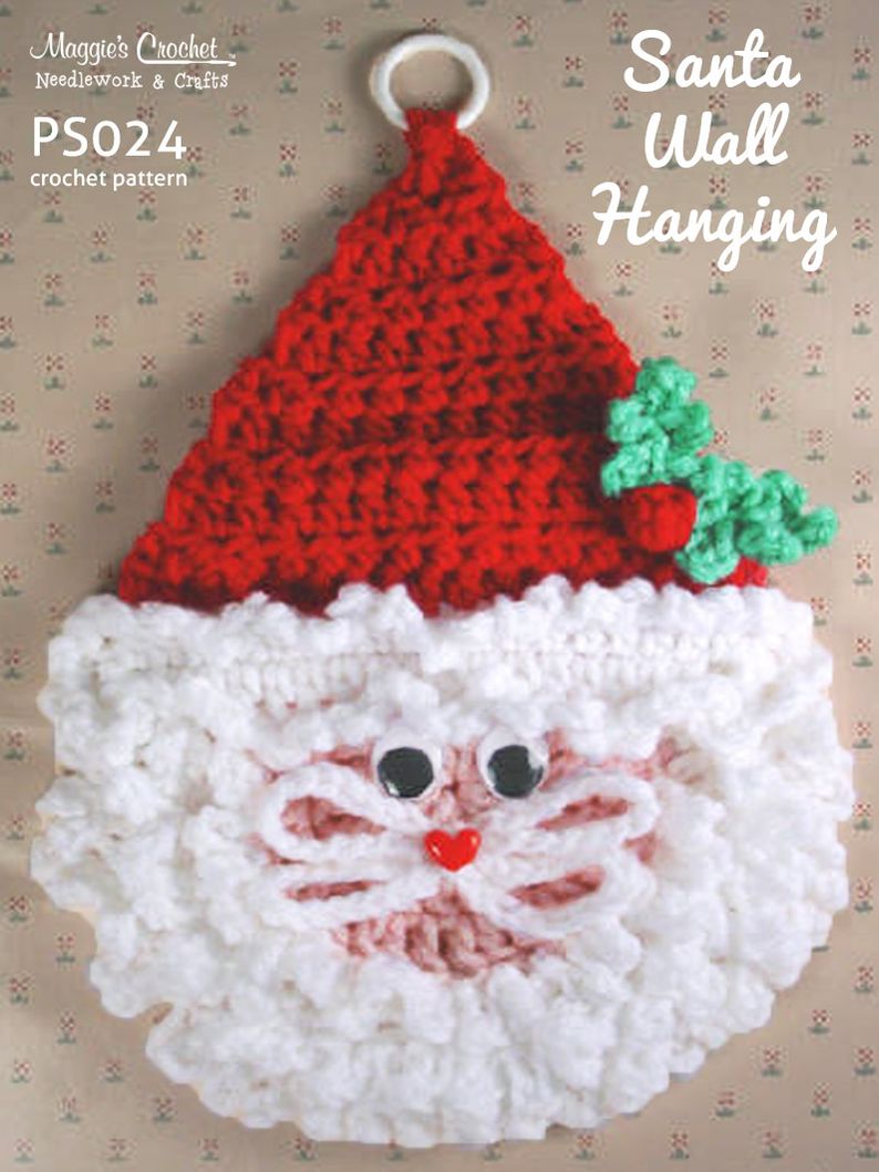 Crochet Pattern Small and Large Santa Wallhangings PS024-R