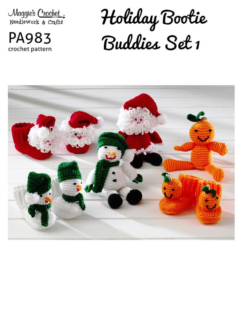 PA983-R Holiday Bootie Buddies Set 1 Crochet Pattern