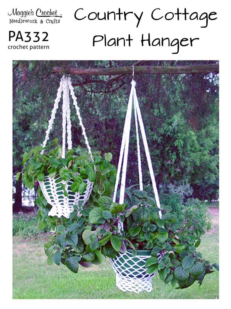 Crochet Pattern Country Cottage Plant Hanger PA332-R
