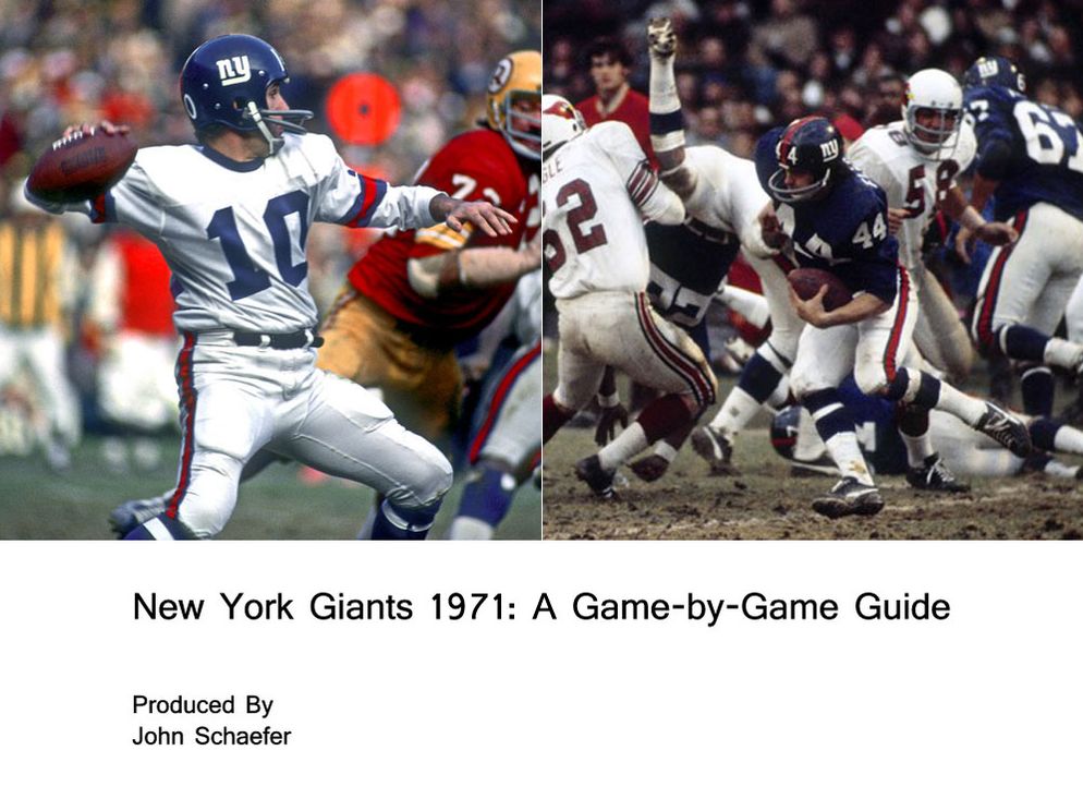 New York Giants 1971: A Game-by-Game Guide