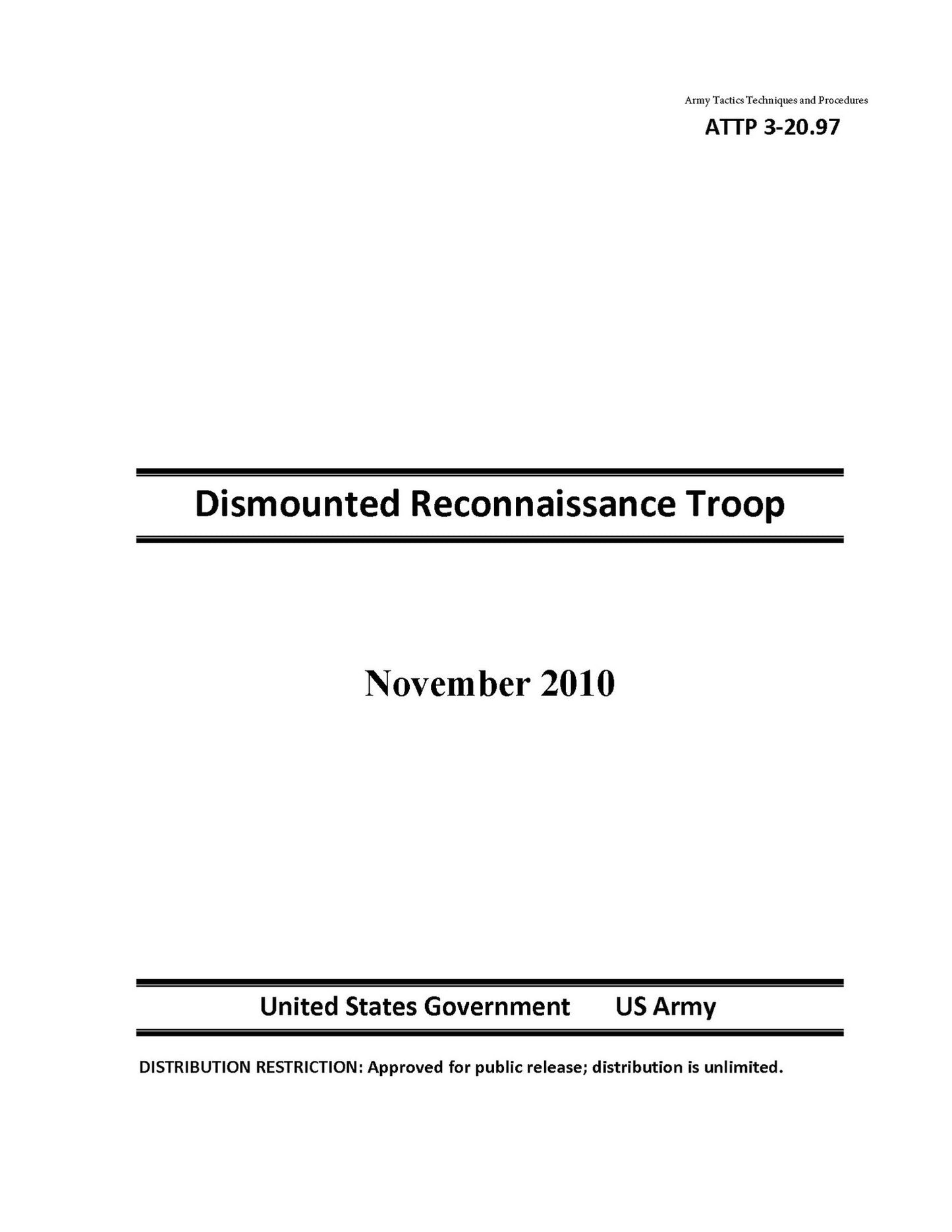 Army Tactics Techniques and Procedures ATTP 3-20.97 Dismounted Reconnaissance Troop