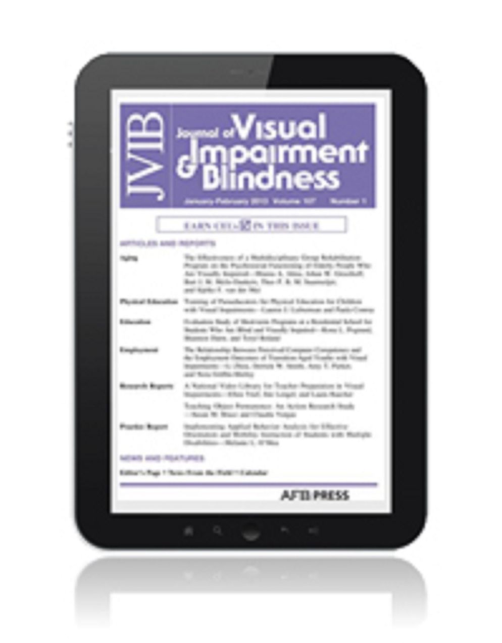 Journal of Visual Impairment & Blindness (JVIB) January - February 2013, Vol. 107, No. 1
