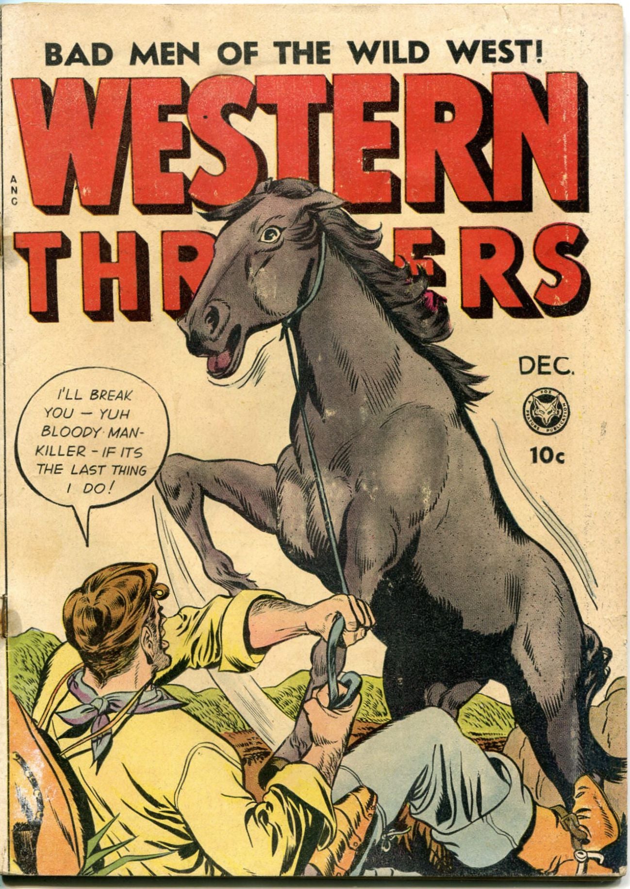 Western Thrillers Number 3 Western Comic Book