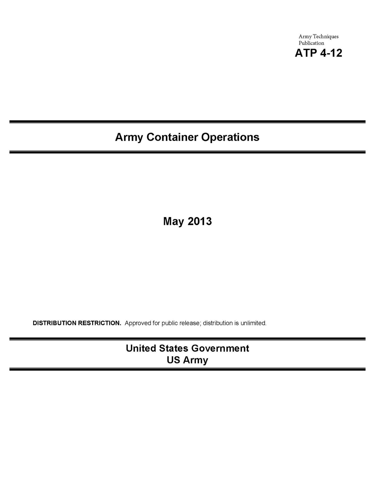 Army Techniques Publication ATP 4-12 Army Container Operations May 2013