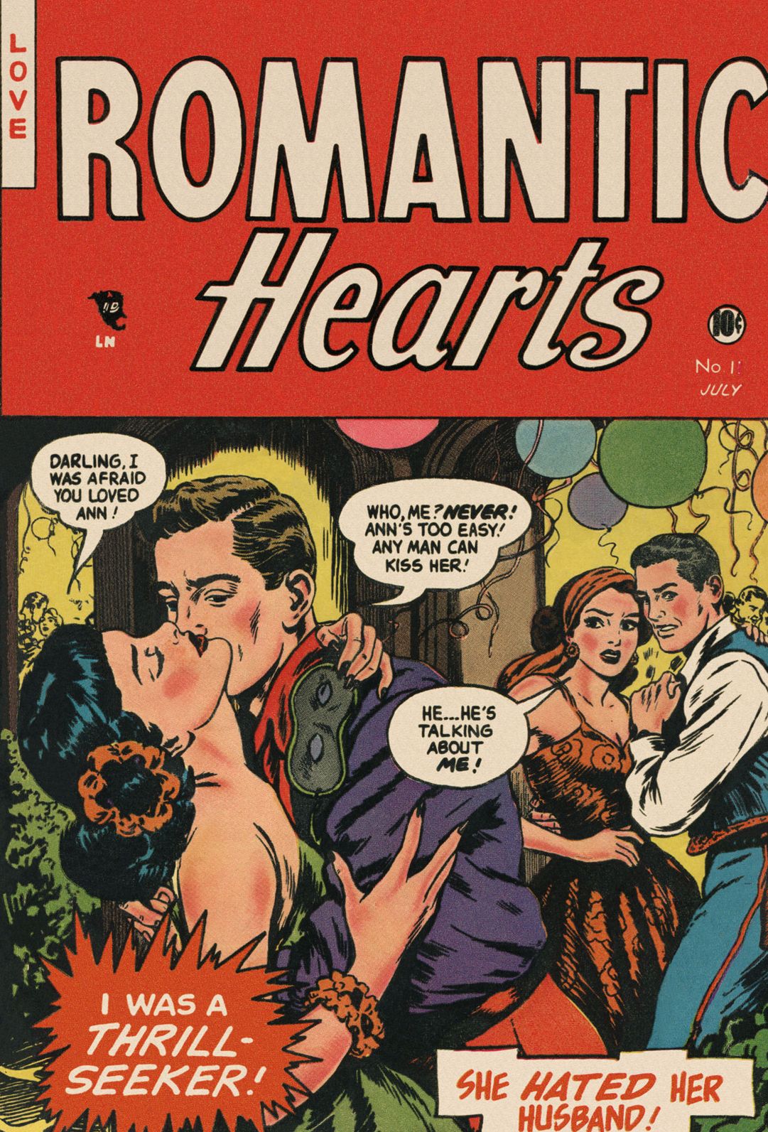 Romantic Hearts Number 1 Love Comic Book