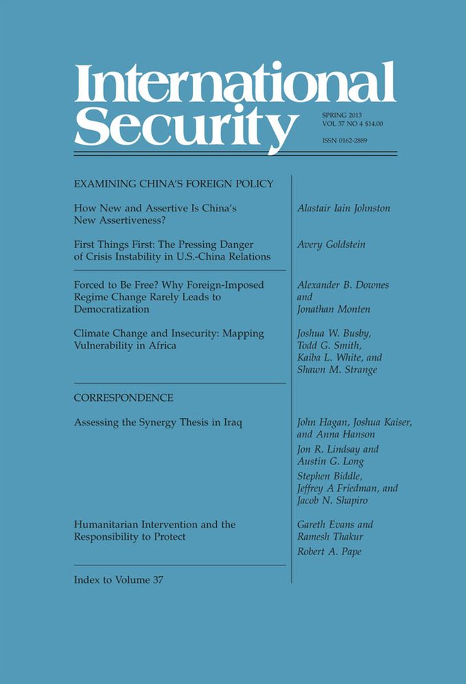 International Security 37:4 (Spring 2013)