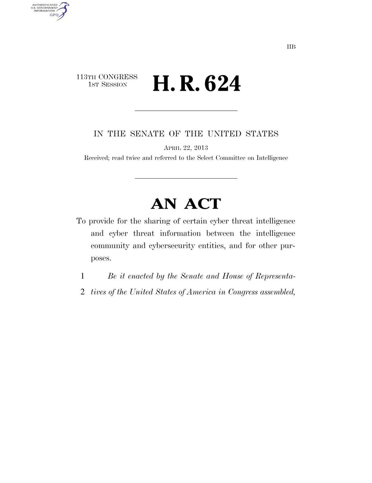 Cyber Intelligence Sharing and Protection Act (CISPA)