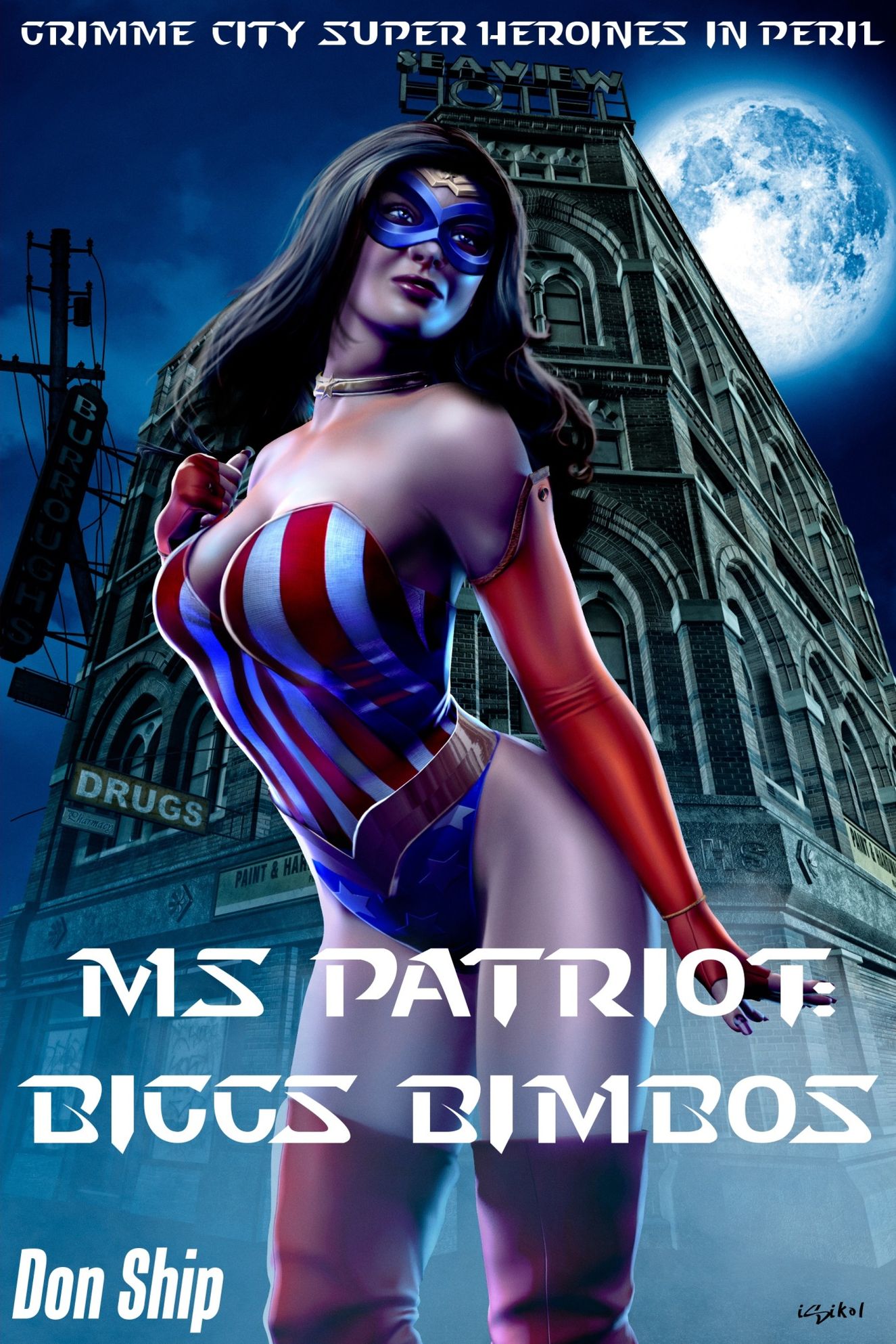 Ms Patriot: Biggs Bimbos (Grimme City Super Heroines in Peril)