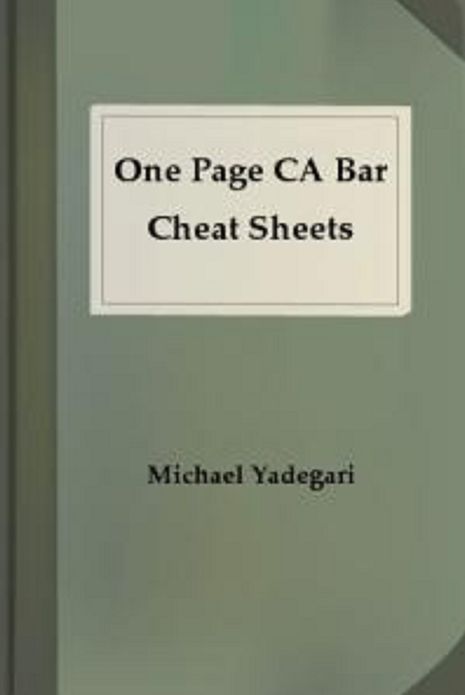 One Page CA Bar Cheat Sheets - CRIMINAL PROCEDURE