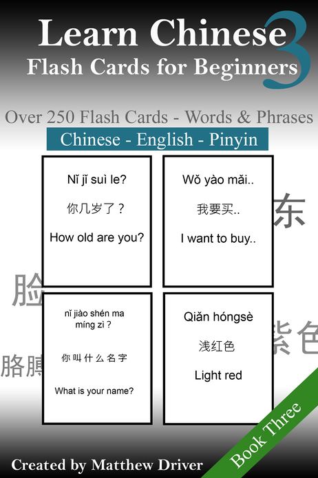 Learn Chinese: Flash Cards for Beginners. Book 3