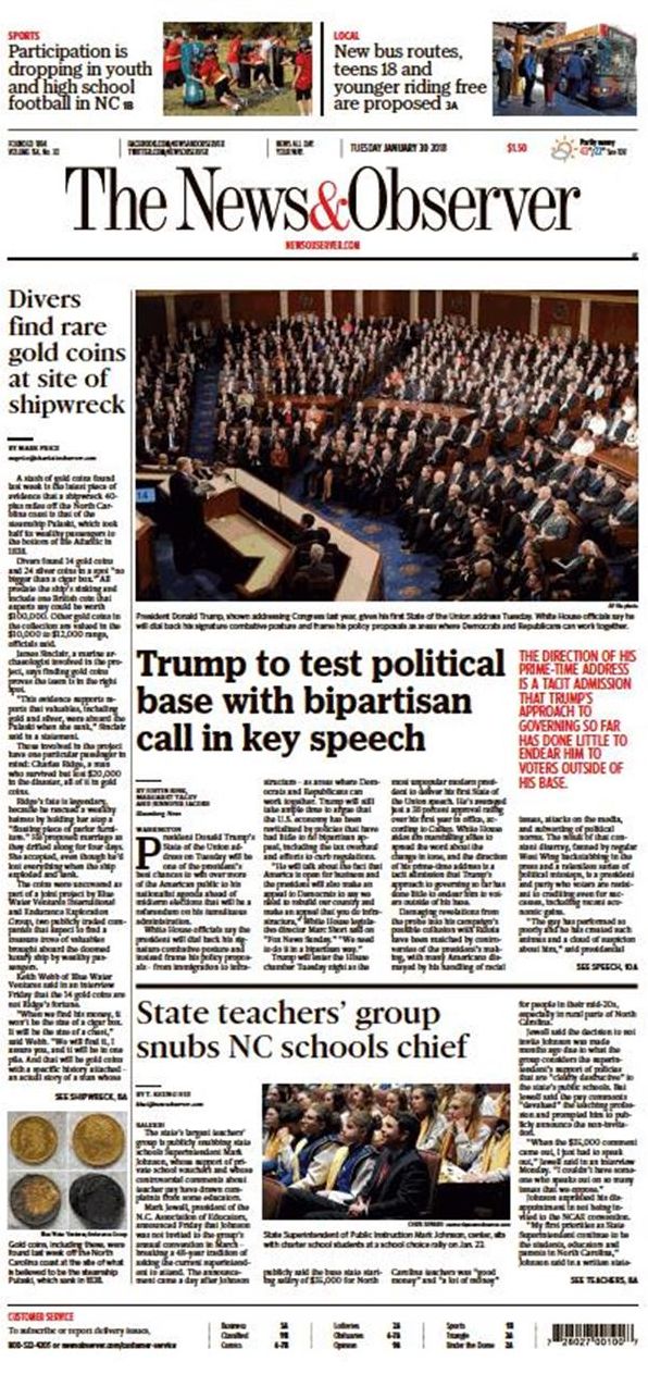 News & Observer - Tuesday, January, 30, 2018
