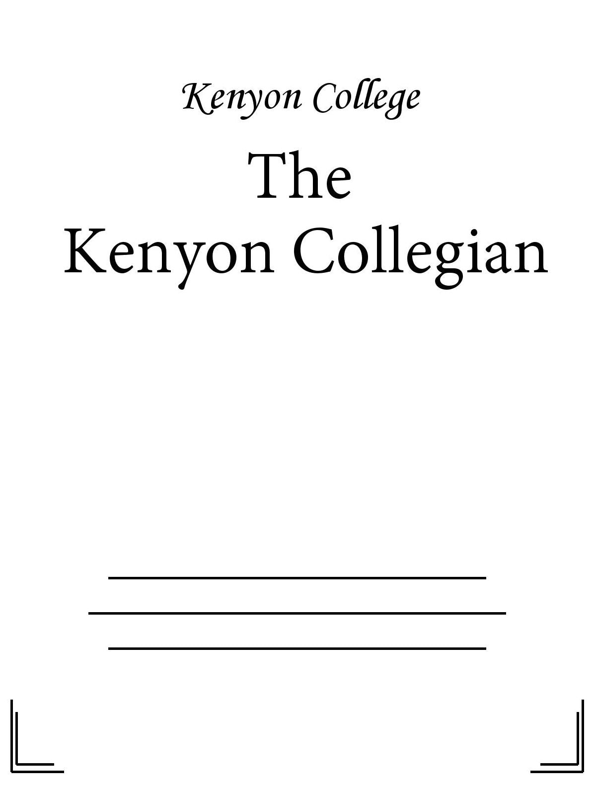 Kenyon Collegian - 09/09/16