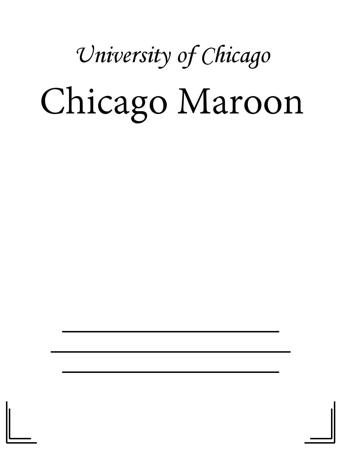 Chicago Maroon - 09/15/16