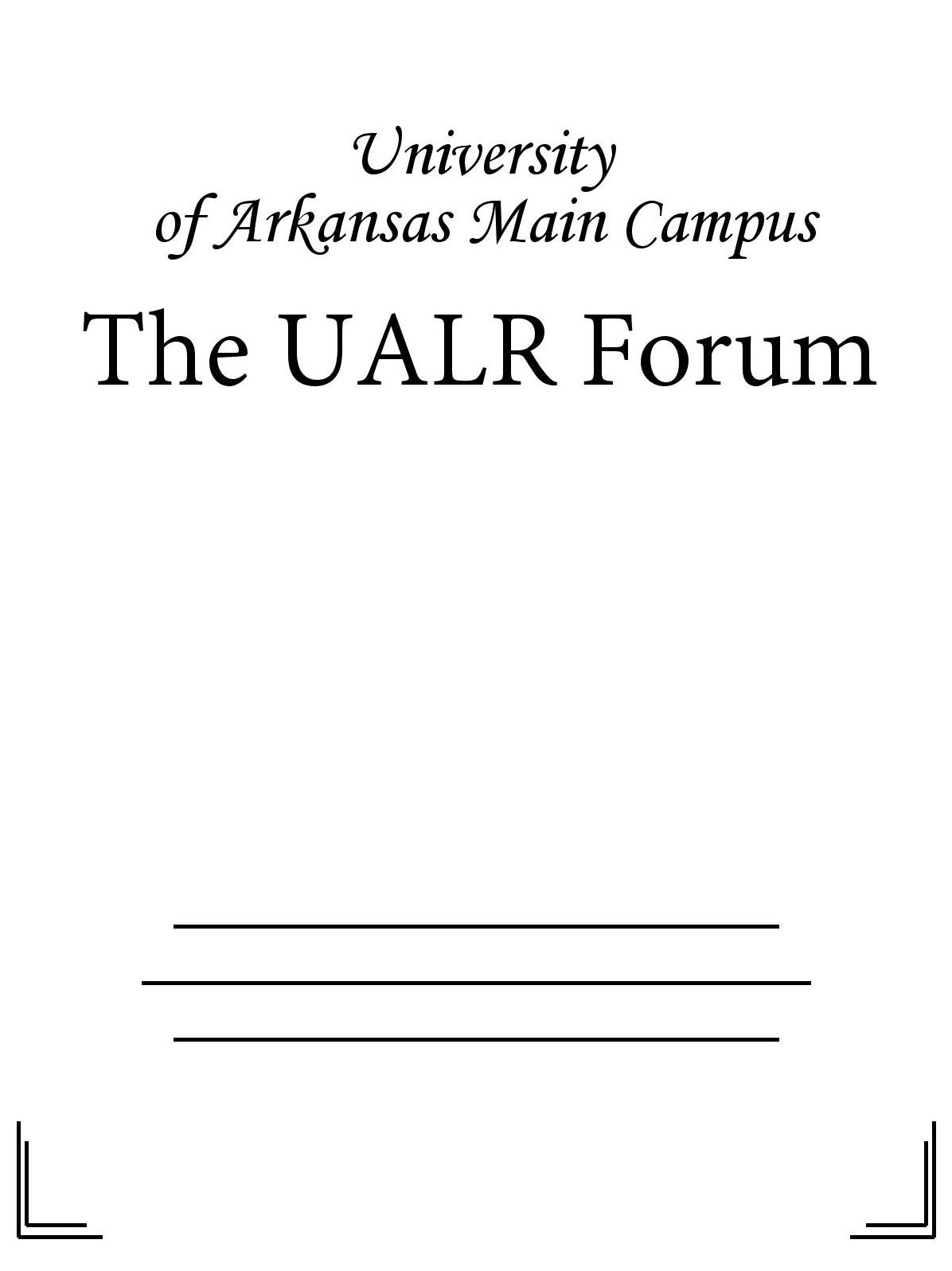 UALR Forum - 09/08/16