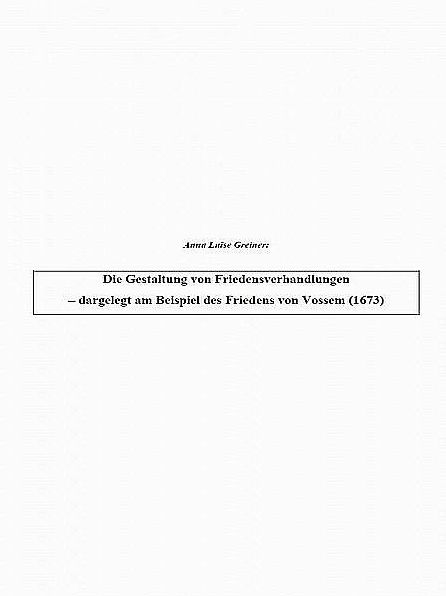 Die Gestaltung von Friedensverhandlungen