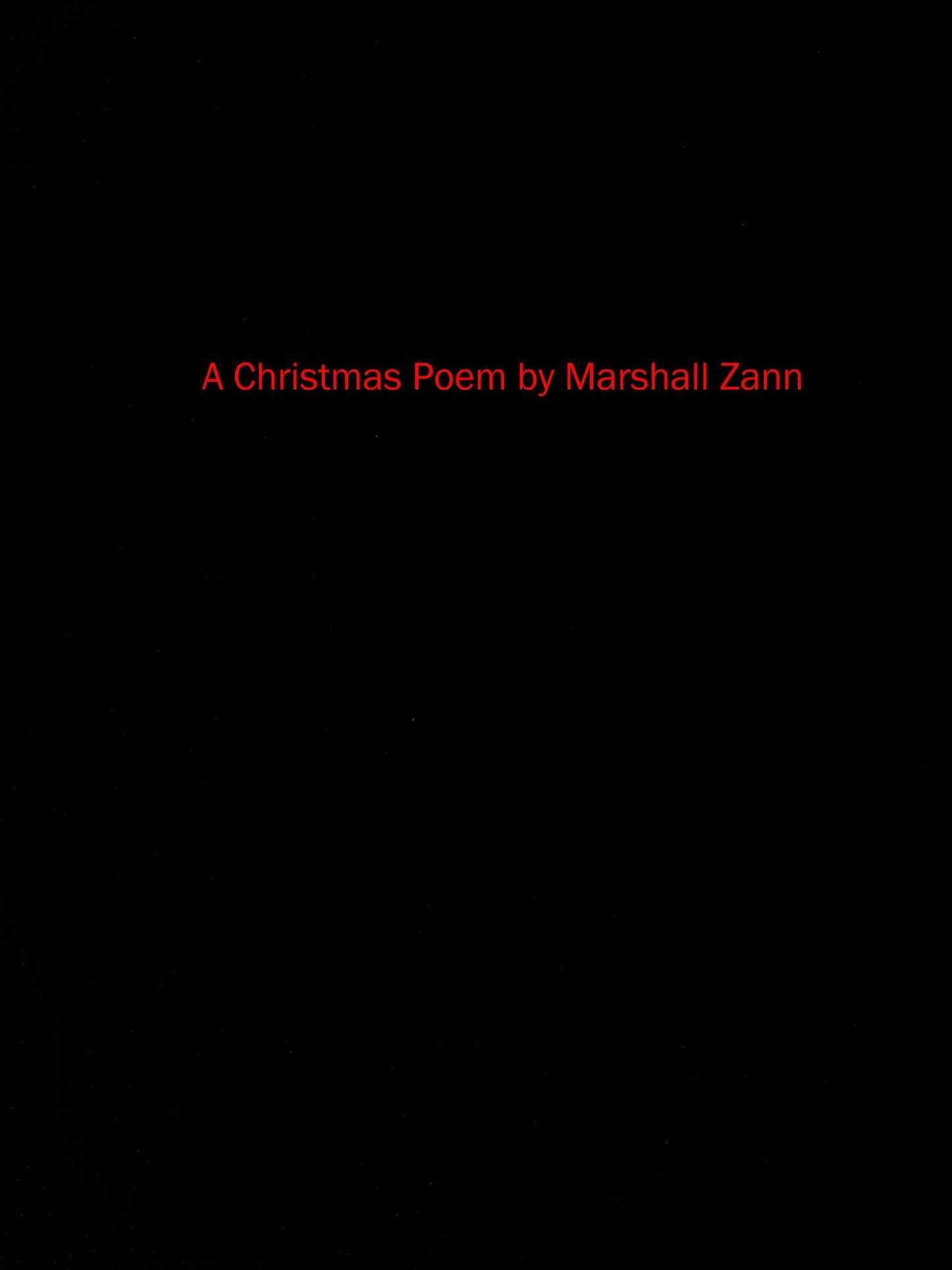 A Christmas Poem