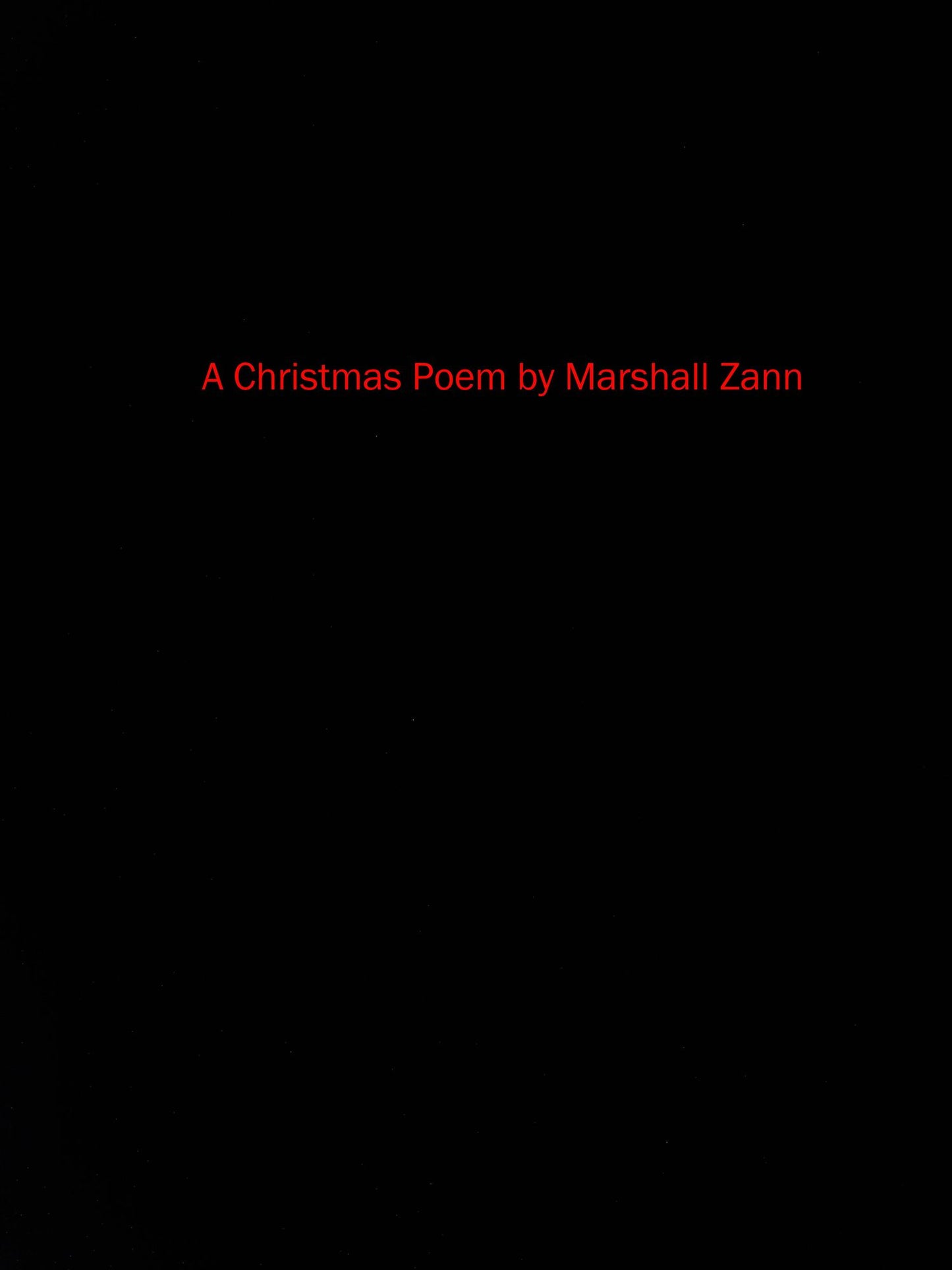 A Christmas Poem