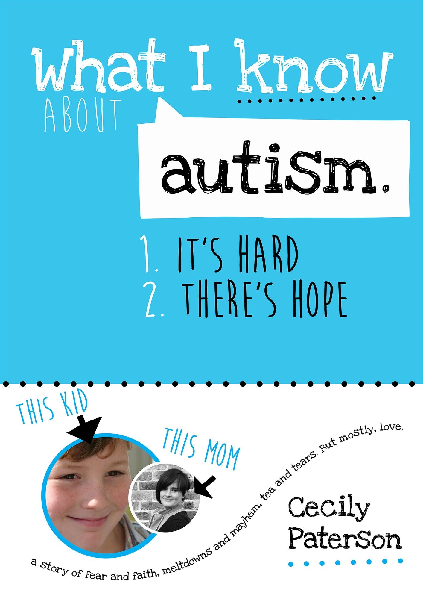 What I know about autism. 1. It's hard. 2. There's hope: A story of fear and faith, meltdowns and mayhem, tea and tears. But mostly love.