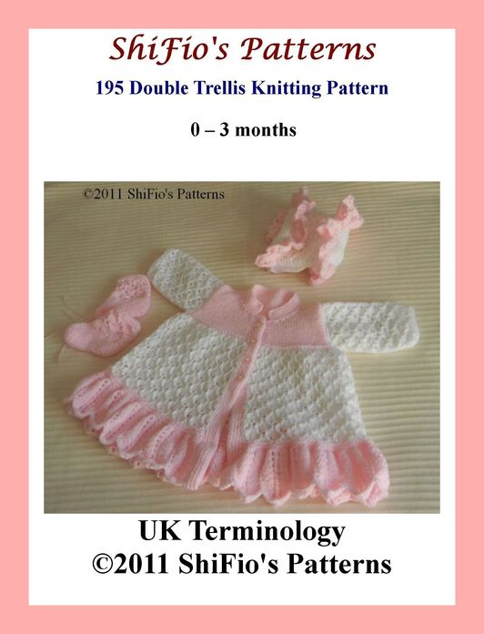 195: Double Trellis Baby Jacket Knitting Pattern #195