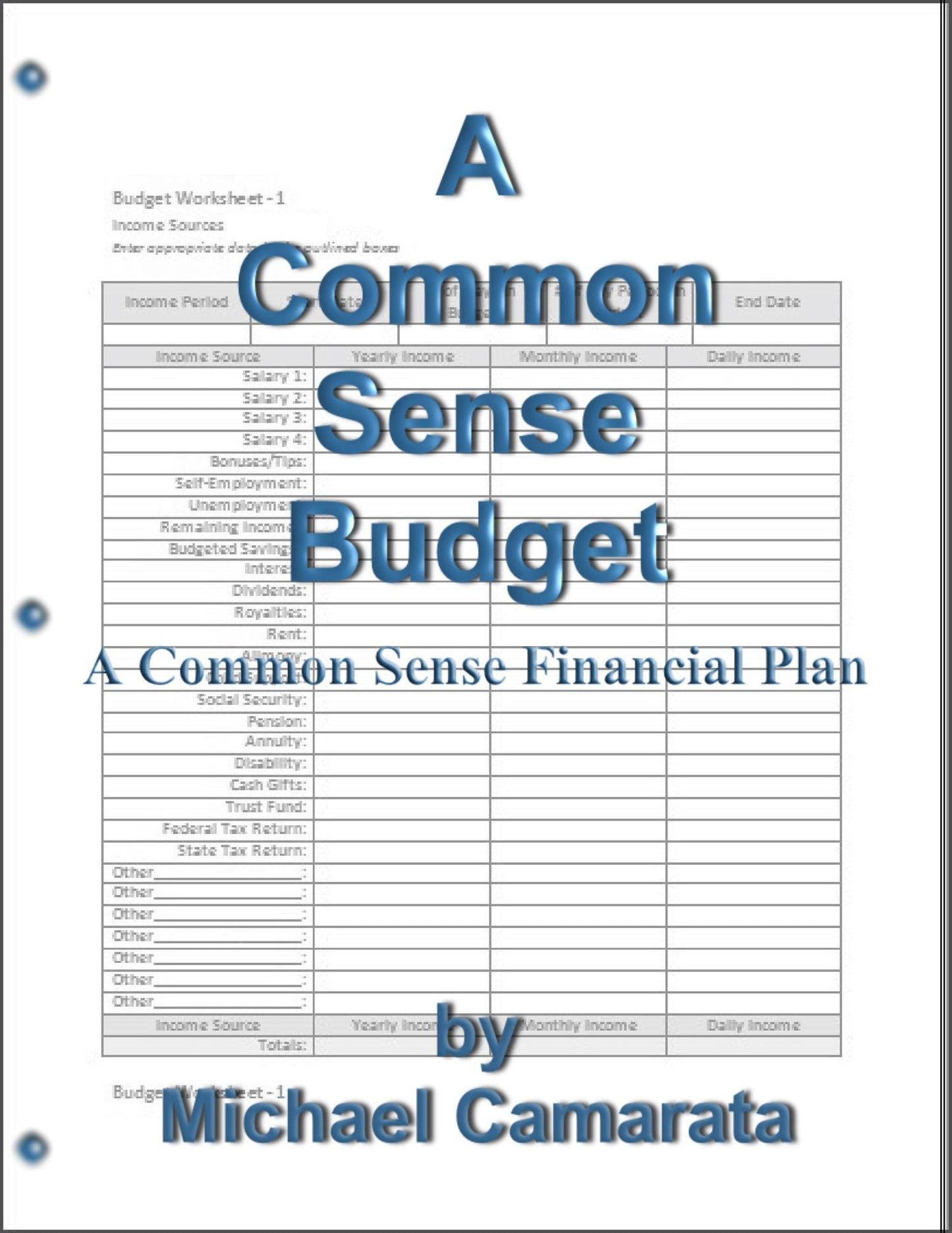 A Common Sense Budget