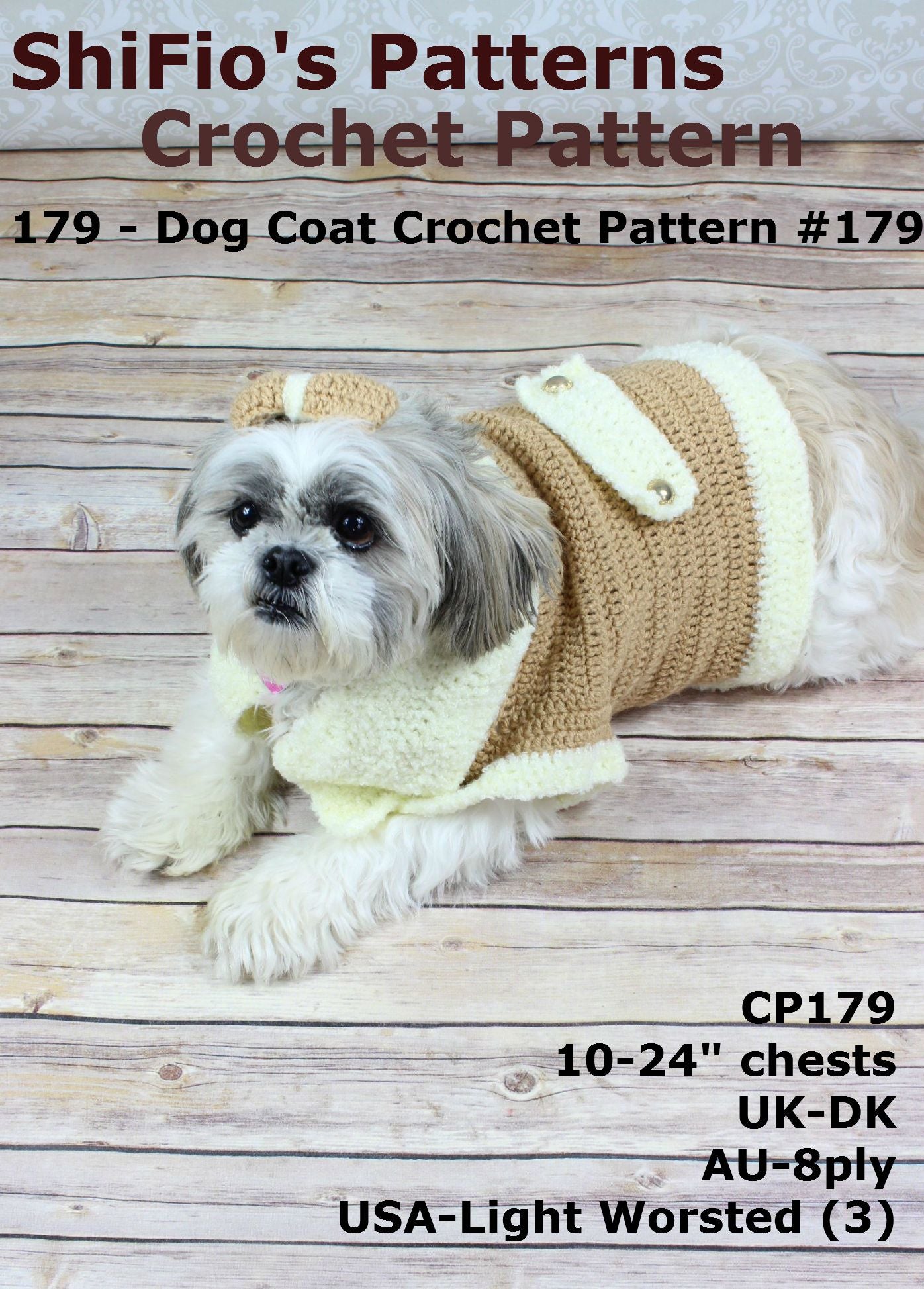 179: Dog Coat Crochet Pattern USA #179