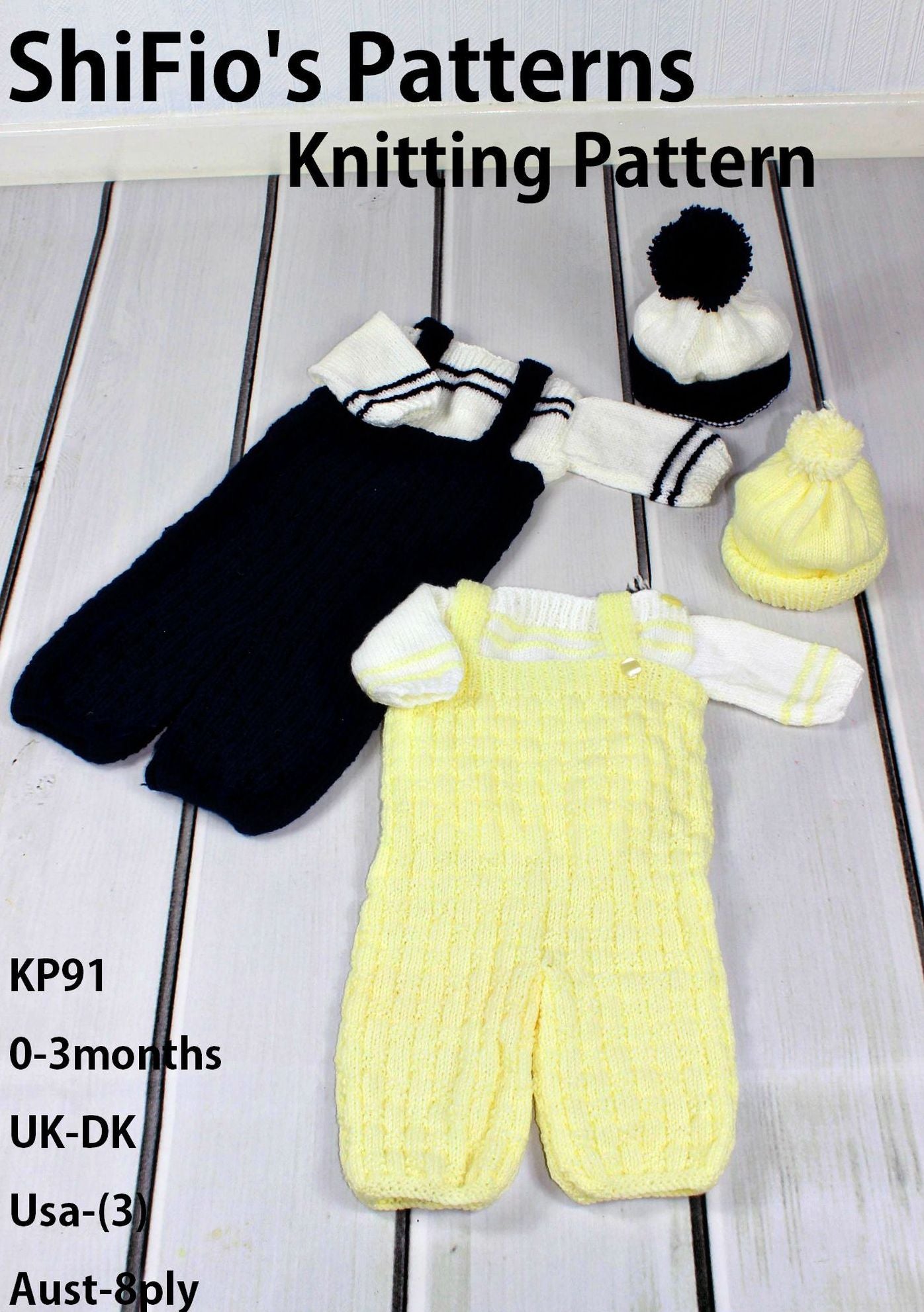 91- Dungaree Baby Knitting Pattern #91