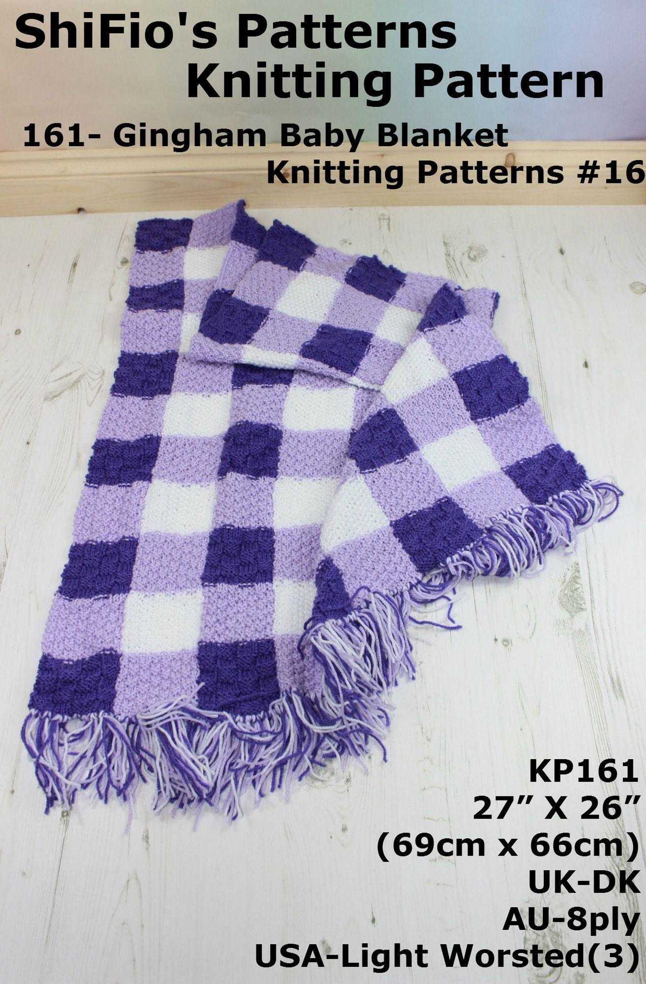 161- Gingham Baby Blanket Knitting Patterns #161