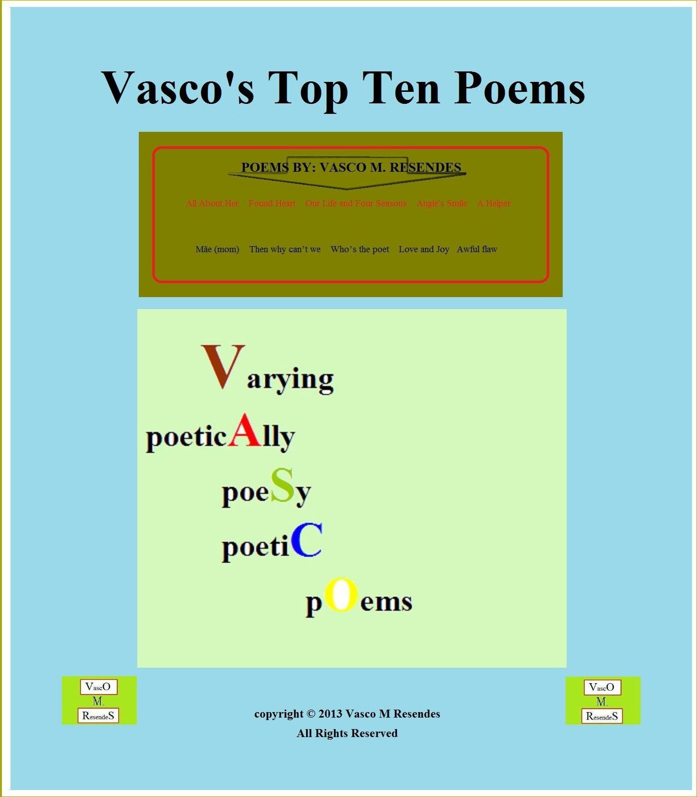 Vasco's Top Ten Poems