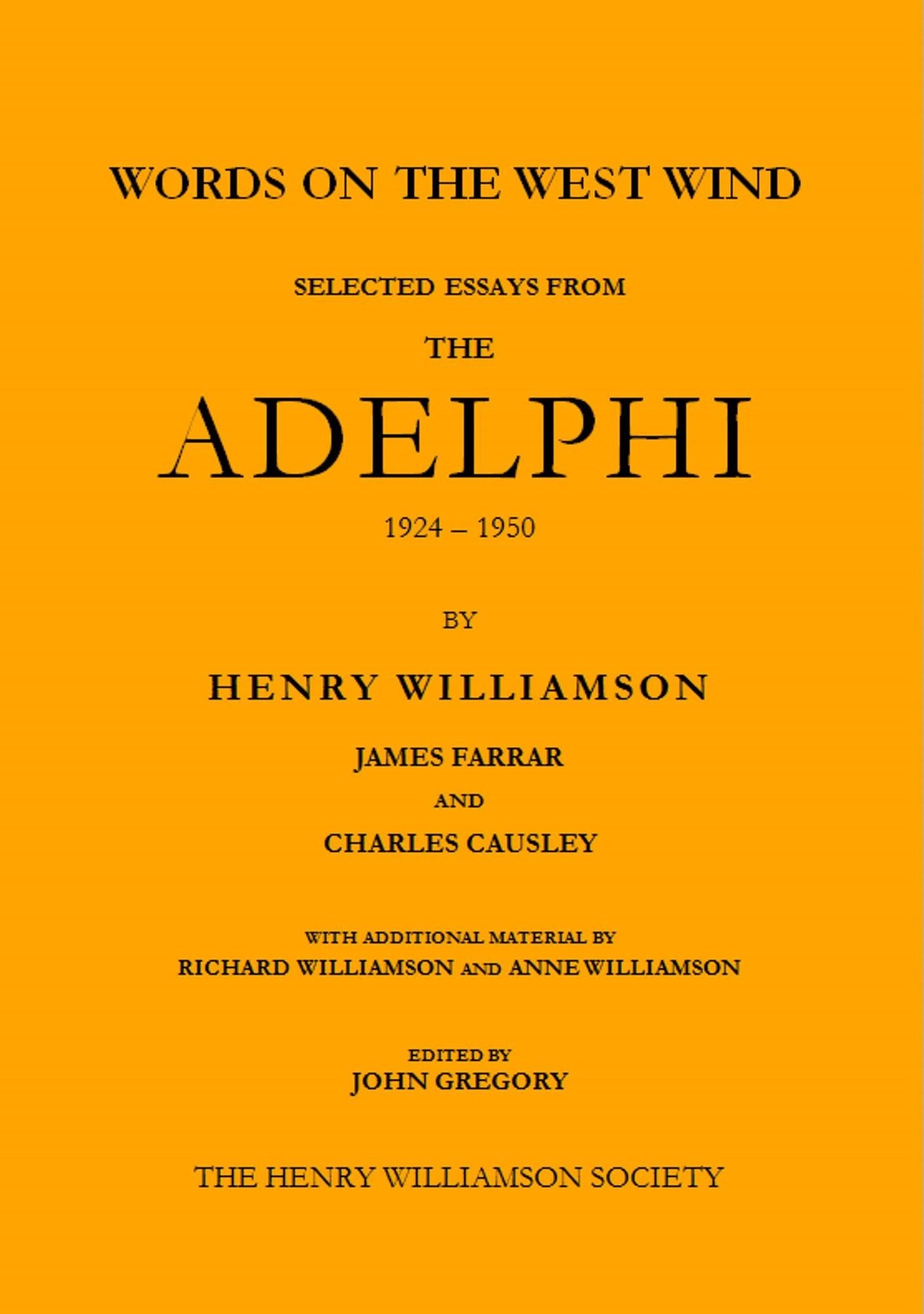 Words on the West Wind: Selected Essays from The Adelphi, 1924-1950