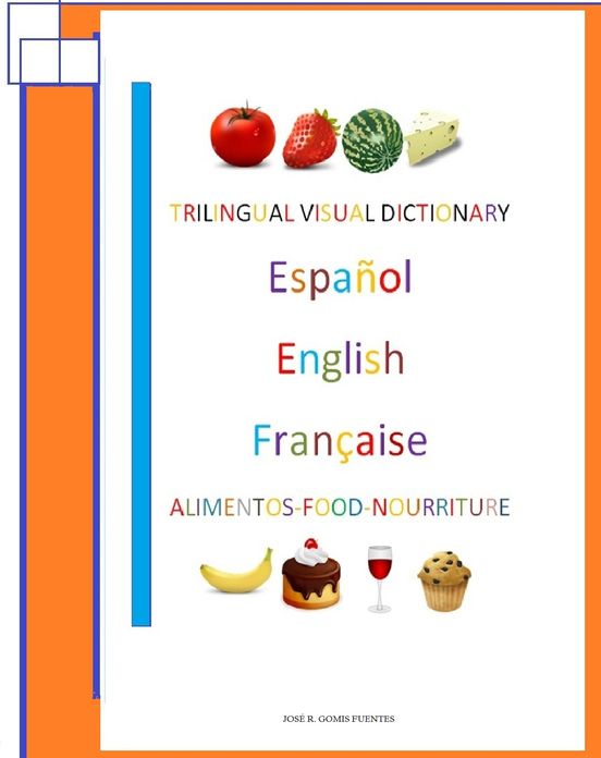 Trilingual Visual Dictionary. Food in Spanish, English and French