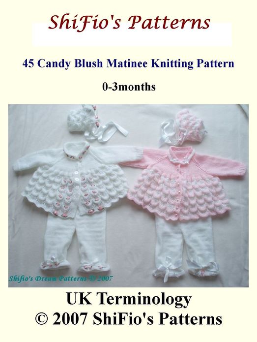 45 Candy Blush Matinee Jacket Knitting Pattern #45
