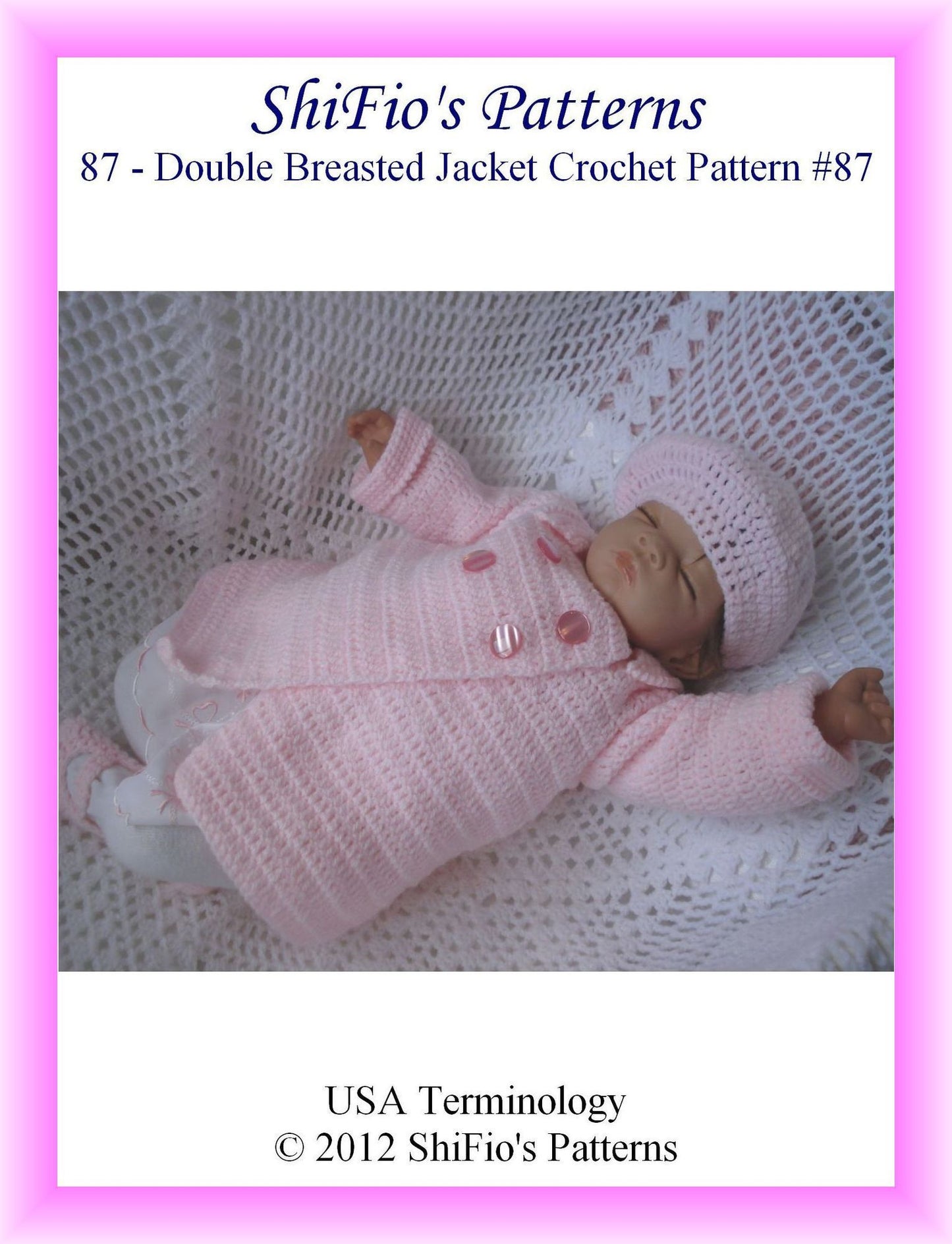 Pattern 87- Double Breasted Jacket Baby Crochet Pattern