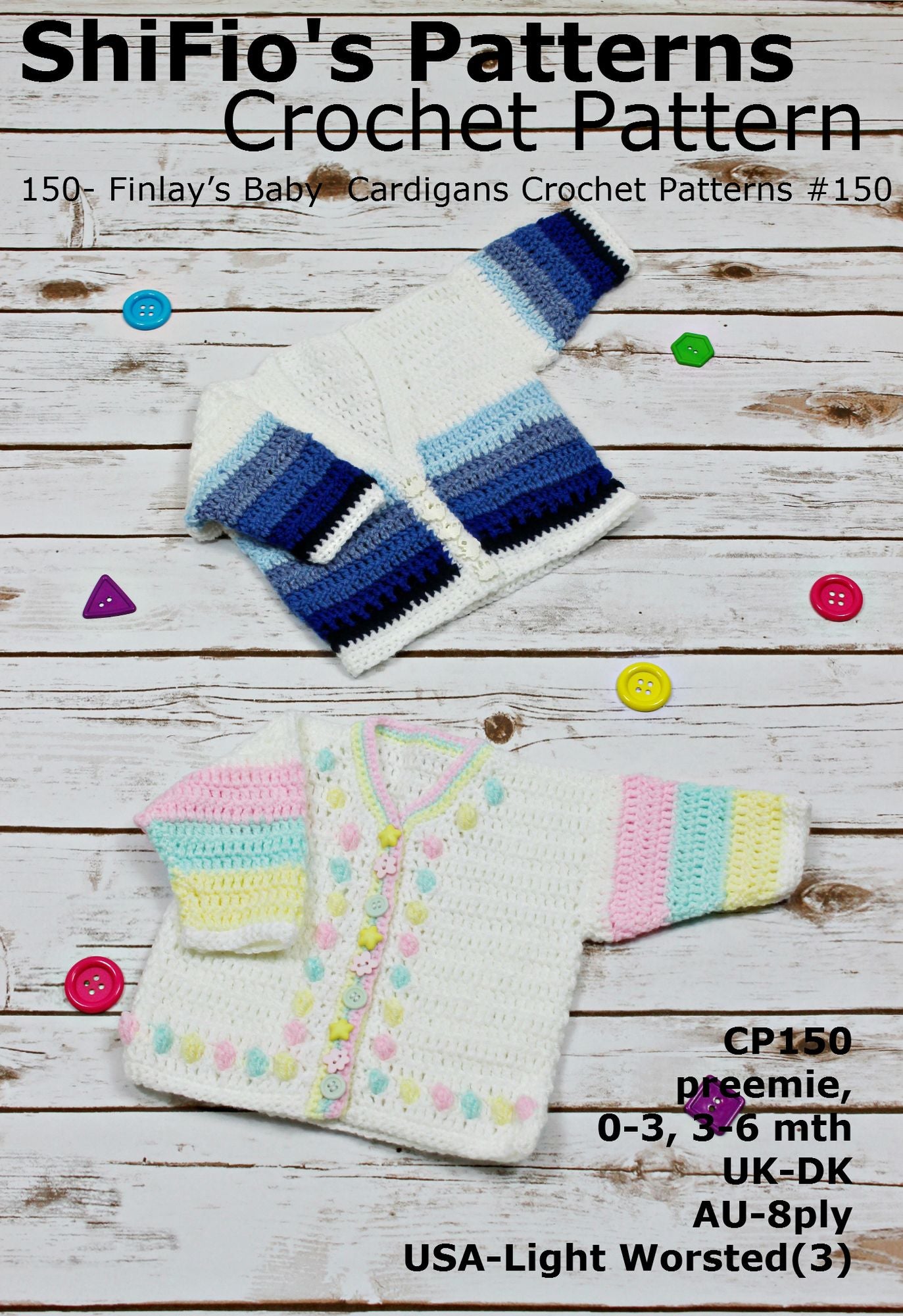 150- Finlay's Baby Cardigans Crochet Patterns #150