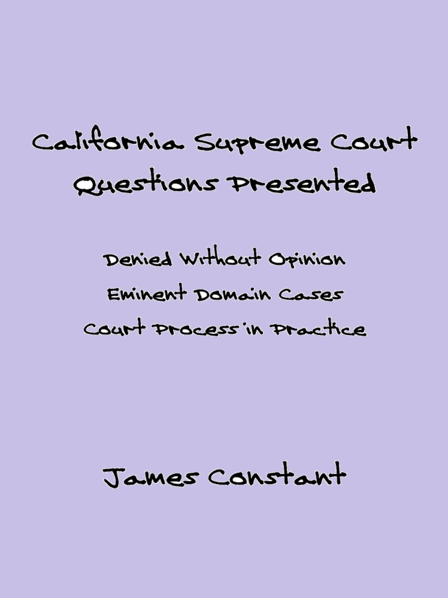 California Supreme Court Questions Presented