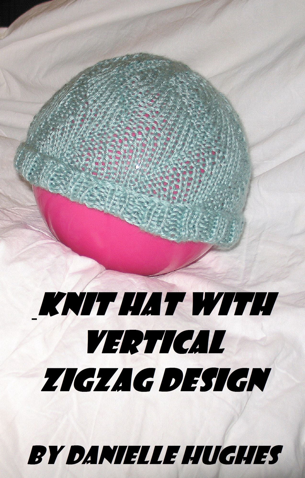 Knit Hat with Vertical Zigzag Design
