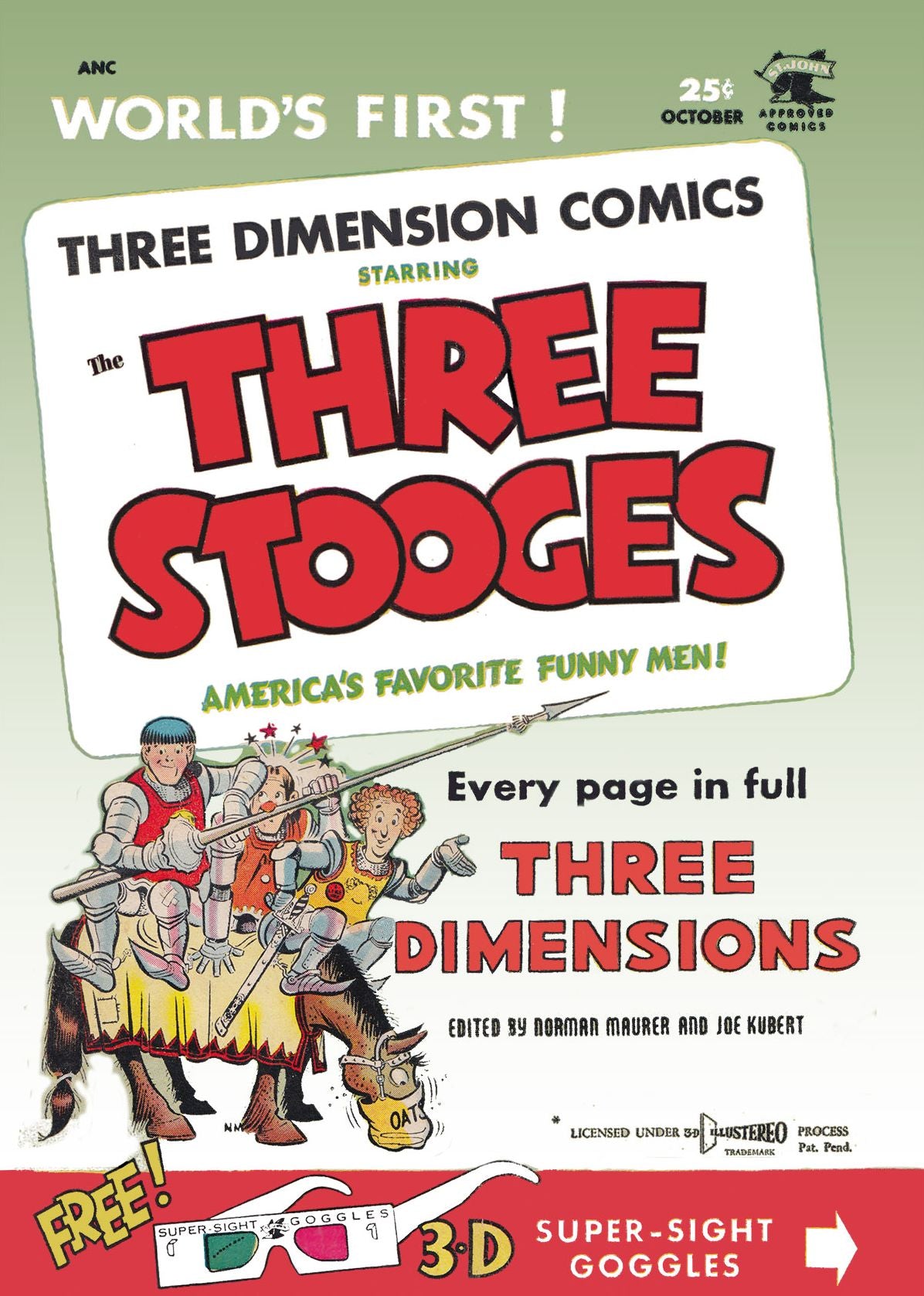 The Three Stooges, Number 2, Men in the Moon, In 3-D (NOOK Comic with Zoom View): (Blue and red 3-D glasses recommended)