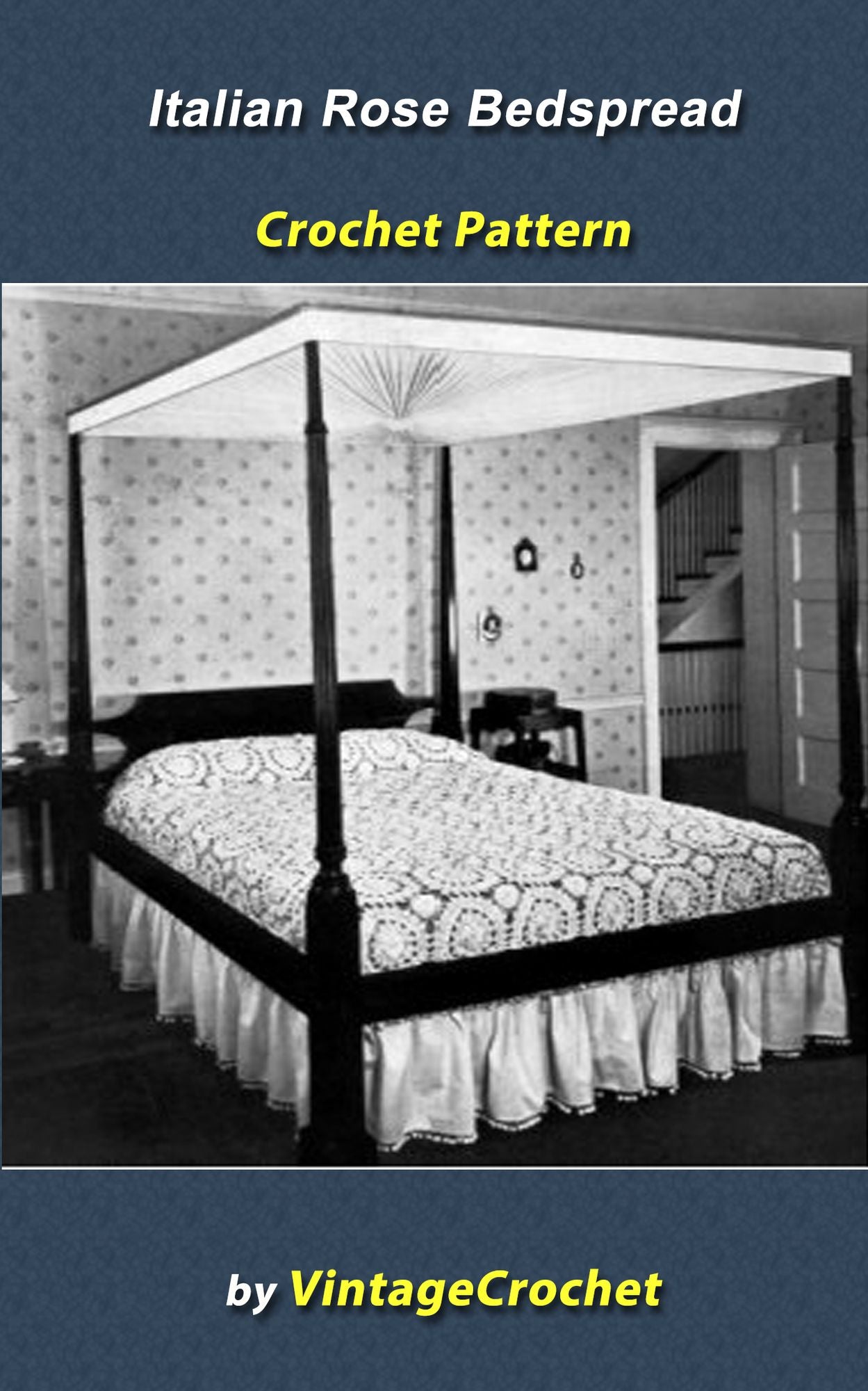 Italian Rose Bedspread Vintage Crochet Pattern