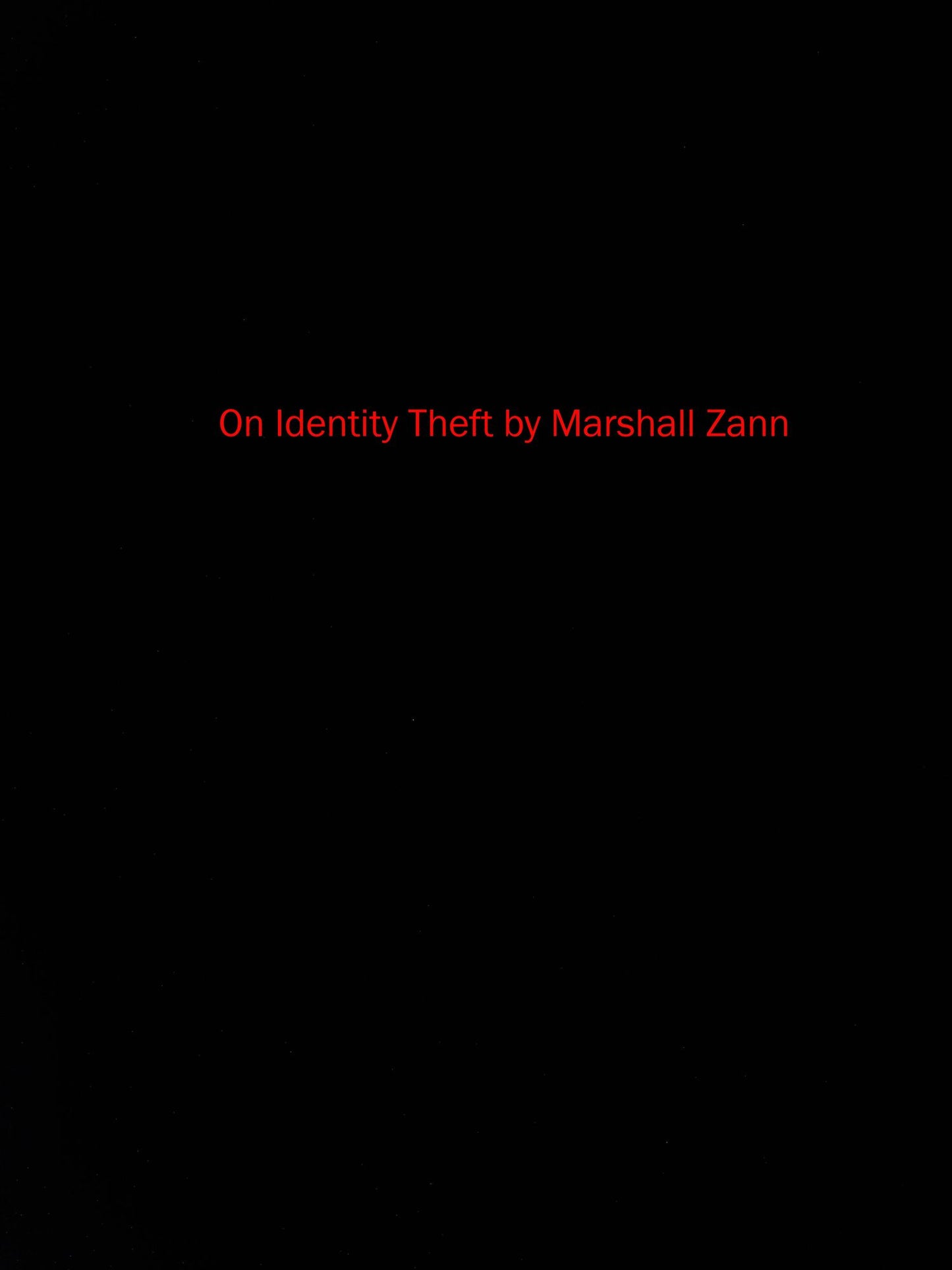 On Identity Theft