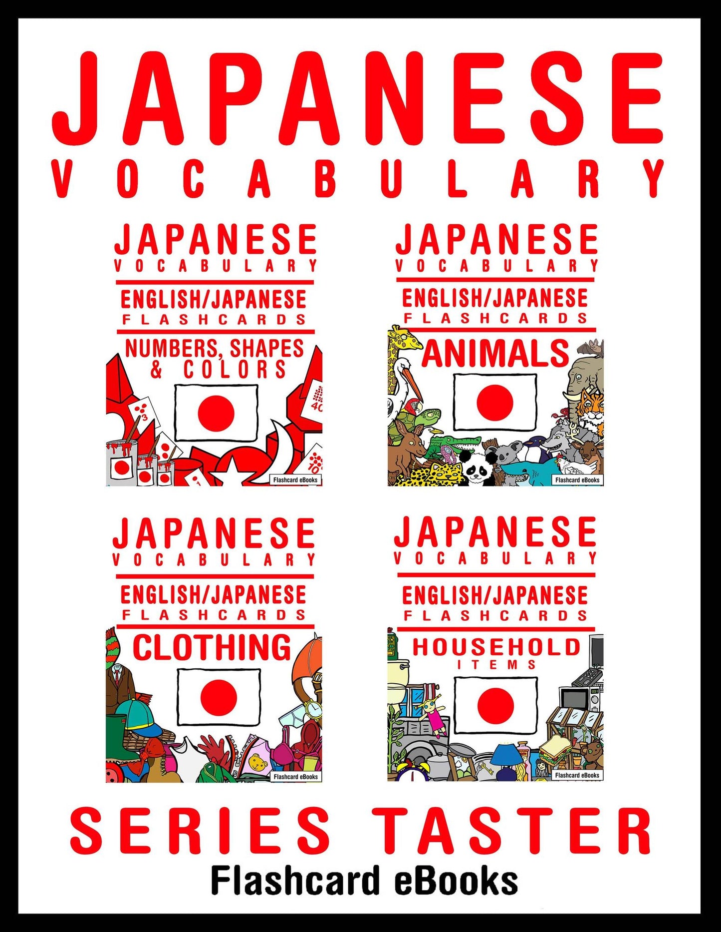 Learn Japanese Vocabulary: Series Taster - English/Japanese Flashcards