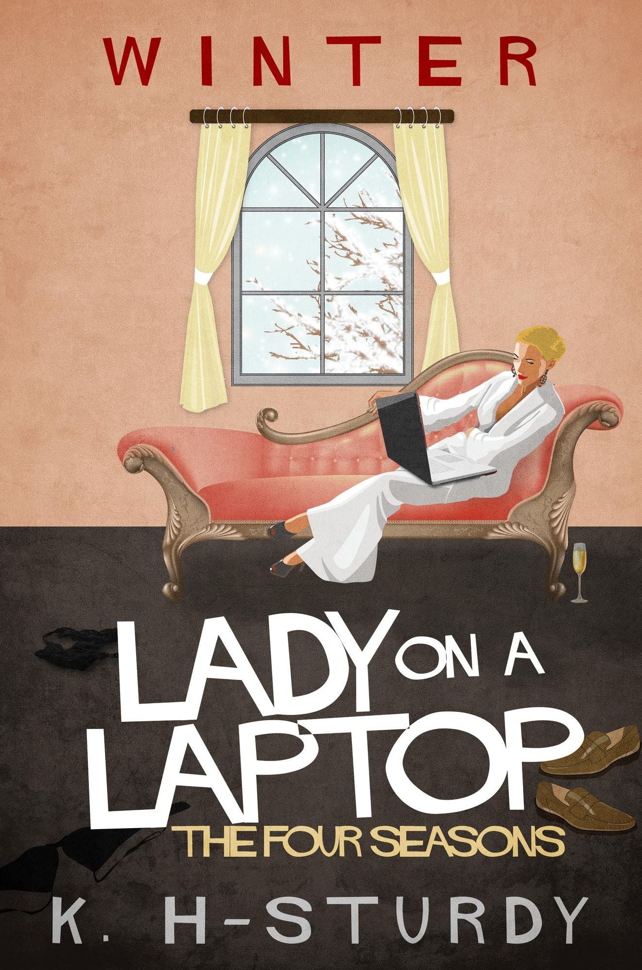 Lady on a laptop, winter