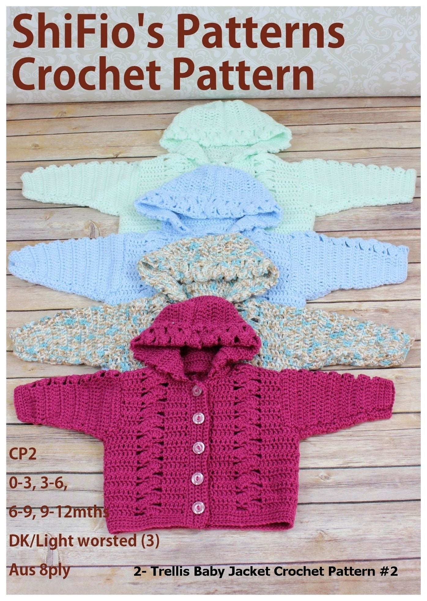 2- Trellis Baby Jacket Crochet Patterns #2