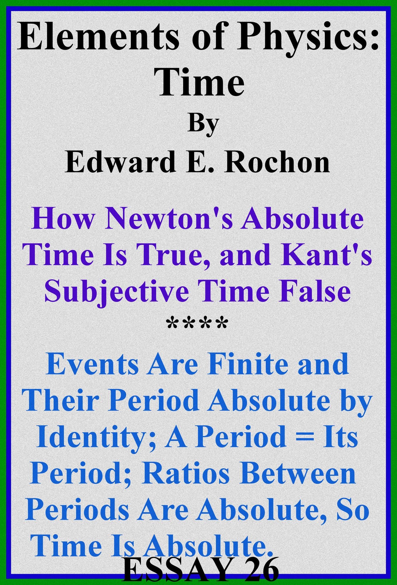 Elements of Physics: Time