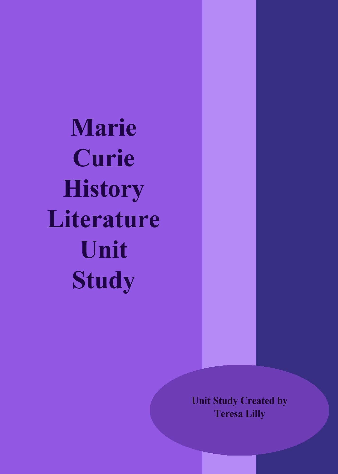Marie Curie History Literature Unit Study